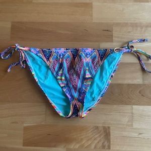 La Blanca colorful printed side-tie bikini bottom size 8